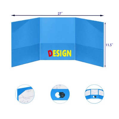 Plastic Tri Fold Pocket Folders with 3 Pockets