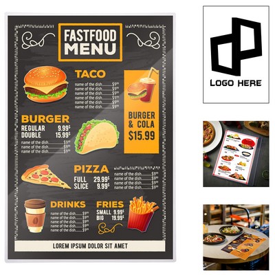 16.54 X 11.22 X 0.03 Inch Pvc Menu