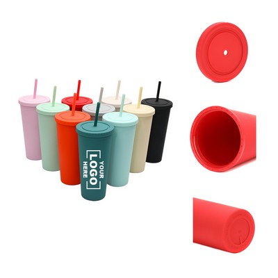 24 ozTumbler with Straw Reusable Plastic Cups for Parties Birthdays