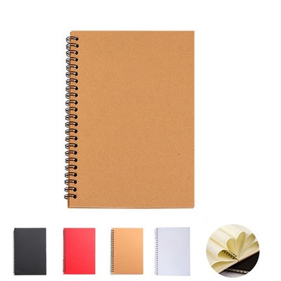 A5 Kraft Cover Ruled Spiral Notebook