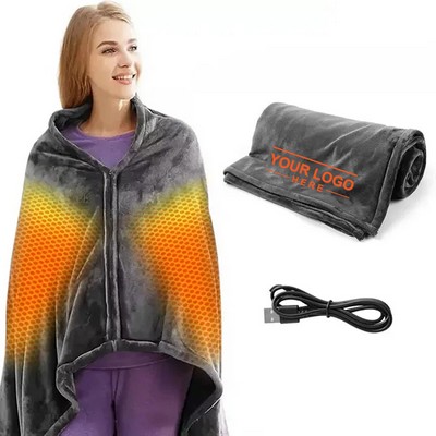 Wearable USB Heated Throw Blanket