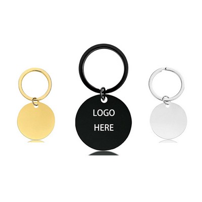 Circular Shaped Stainless Steel Keychain