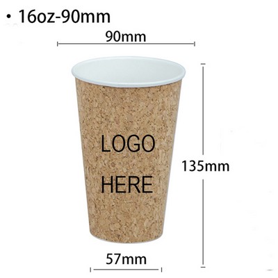 16 oz Insulated Double Walled Cork Hot Paper Cup