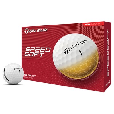 TaylorMade Speedsoft Logo Golf Balls - 1 Dozen/1 Pole