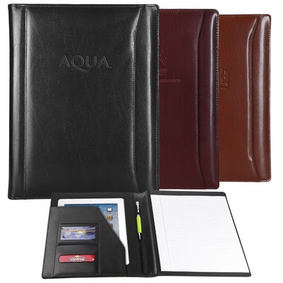 Black Atlantis Leather Non Zippered Padfolio