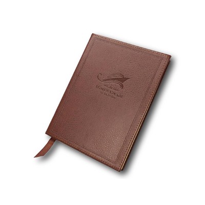 Custom Genuine Leather 5"x7" Hard Cover Journal (Debossed/ 1 Side)