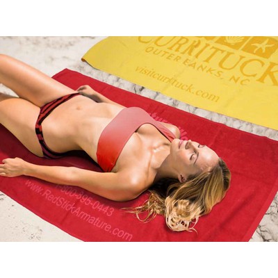 Custom Solid Color Velour Beach Towel (30" x 60" - 10.0# per dozen weight)