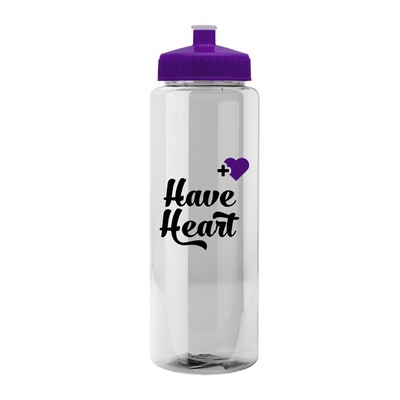 32 Oz. Transparent Guzzler Sports Bottle w/Push Pull Lid