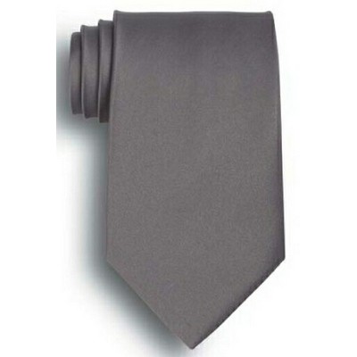 Dark Gray Polyester Satin Tie