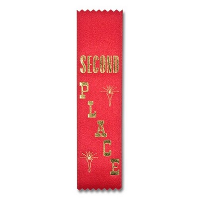 2"x8" 2nd Place Stock Lapel Award Ribbon