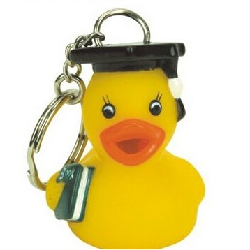 Rubber Graduate Duck Key Chain©