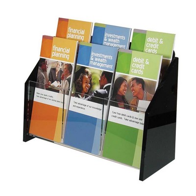 Deluxe 6-Pocket Acrylic Brochure Holder - Wall