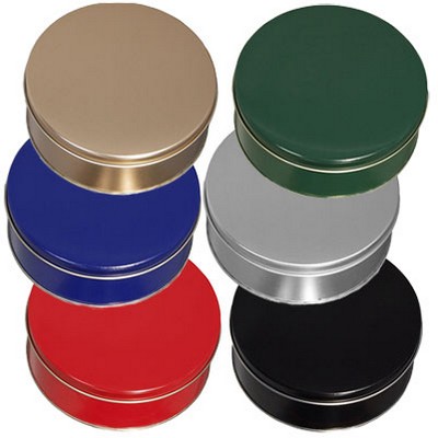 Round Colored Cookie Tin (6 11/16"x1 13/16")