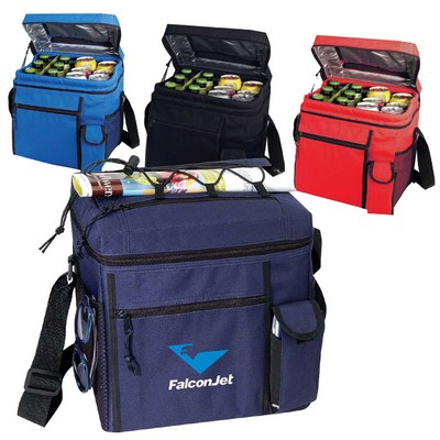 24 Pack Cooler w/Easy Top Access & Cell Phone Pocket (11"x12"x9")