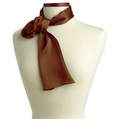 Brown Carlton Silk Scarf - 8"x45"