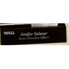 8.5" Black Genuine Marble Executive Name Block & Card Holder