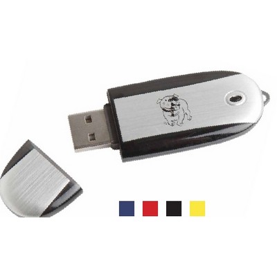 512 MB Oval USB Flash Drive w/Key Chain