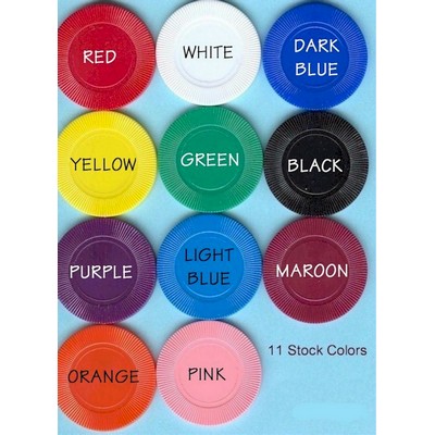 Solid Color Plastic Poker Chips (1.56" Dia.x.110" Thick)