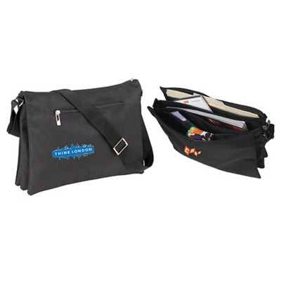 Metropolitan Messenger Bag with Multiple Pockets 14" x 10.5", 1680D Nylon