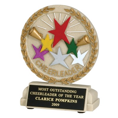 Cheerleader Stone Resin Trophy (5½" x 4½")