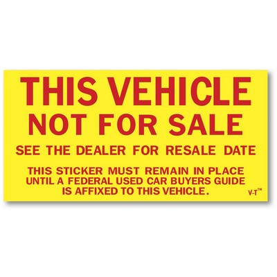 "Not For Sale" Sticker