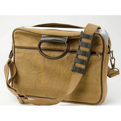 Distressed Canvas/Leather Laptop Bag