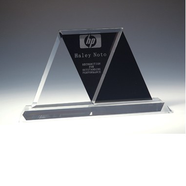 Fancy Diamond Black/Clear crystal award - Sand blast