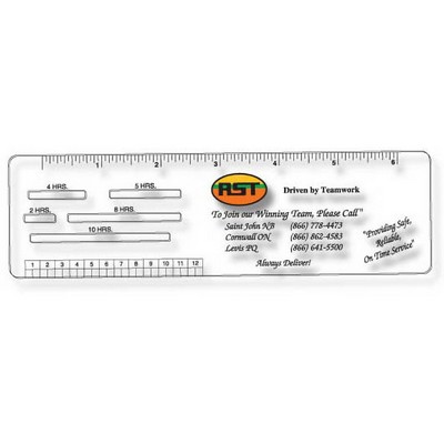 .030 Clear Plastic Logbook Ruler, Stock Shape LBR10 (2.1"x7.38"), Spot Color