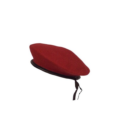 Red Wool Monty Beret Cap