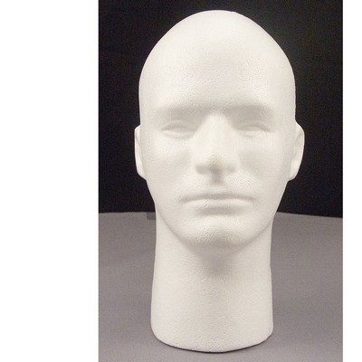 Male Styrofoam 12" Head w/Face