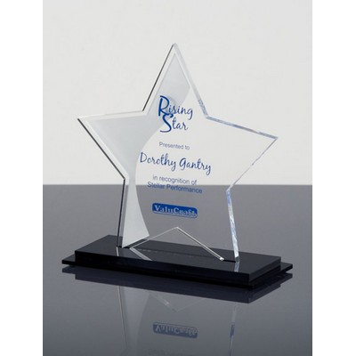 SNAP: Custom Acrylic Shaped Desk Award w/Star Acrylic Riser