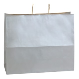 Jaguar Bright White Gloss Paper Shopping Bag (16"x6"x13")