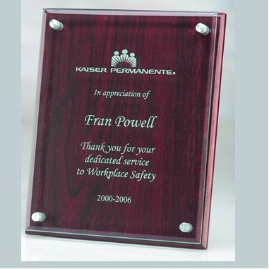 Rosewood Plaque w/ Glass (Sand blasting)