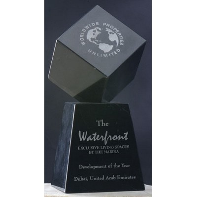 3" Black Cube Genuine Marble Grand Master Leadership Award