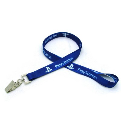 5/8" Digitally Sublimated Lanyard w/ Bulldog Clip