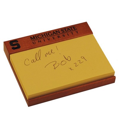 Wood Note Holder w/5"x3" Self-Stick Paper