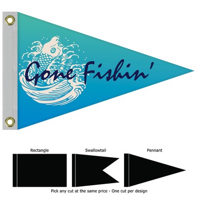 Single Reverse Nylon Boat Flag (12"x18")