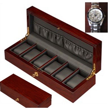 Mahogany 6 Watch Case w/ Rosewood Finishing