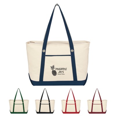 Large Cotton Canvas Sailing Tote Bag