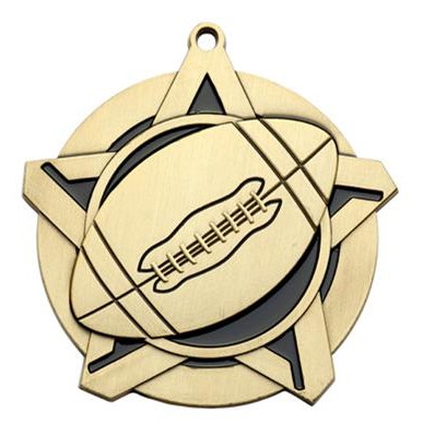 Super Star Medal - Football - 2-1/4" Diameter