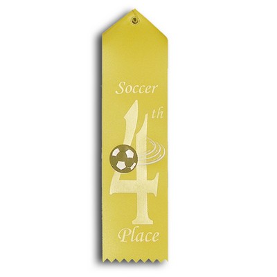 Stock Soccer Event Ribbon - 4th Place