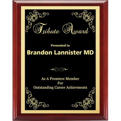 Mahogany Gloss Lasered Plate Award Plaque (7"x9")