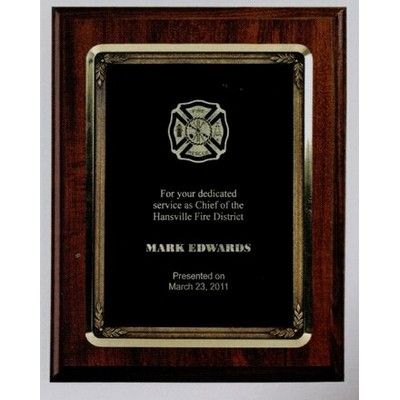 Cherry Finish Plaque w/Bronze Casting (12" x 15")