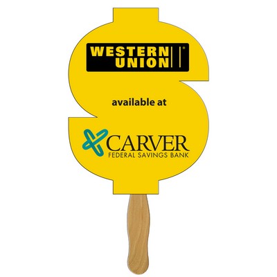 Dollar Sign Fast Hand Fan (1 Side) 1 Day