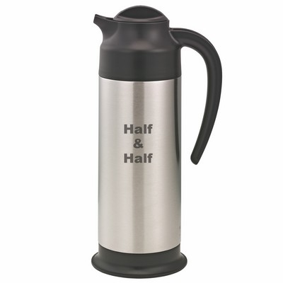 SteelVac™ 1.0 Liter Etched Footed Creamer Carafe (Half & Half)