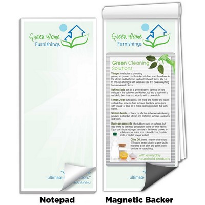 Full-Color Magnetic Notepads - Green Cleaning Solutions (3 1/2" x 8")