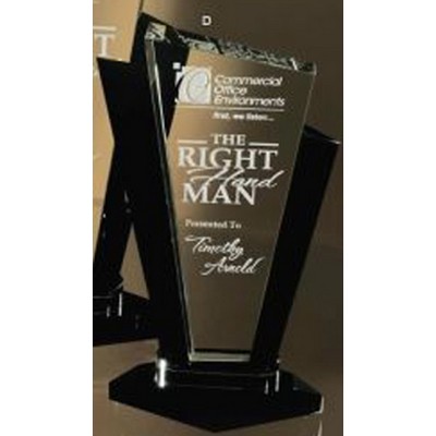 9½" Black/Clear Tuxedo Crystal Award