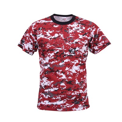 Red Digital Camouflage Military T-Shirt (S to XL)