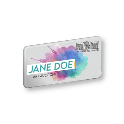 White Plastic 1.5" x 3" Name Tags