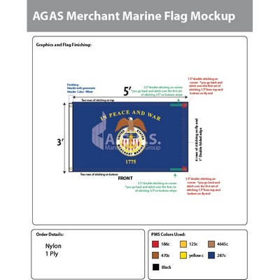 Merchant Marine Flags 3x5 foot